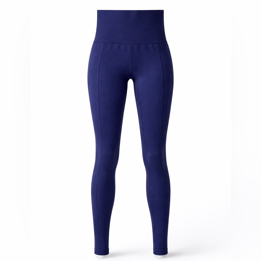 HOMMA Navy High Waisted Compression Leggings SP NWOT Tummy Control 32”